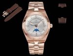 Vacheron Constantin Overseas Cal.2460 R31L/2 Movement 41mm 904L Steel Rose Gold Case White Face Watch